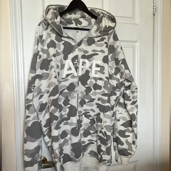 Bape white camo hoodie hot sale